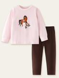 Horse Printed Long-Sleeve Set - Mini Taylor