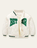 Letter Printed Baseball Jacket - Mini Taylor