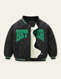 Letter Printed Baseball Jacket - Mini Taylor