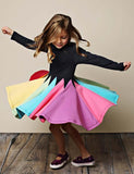 Long Sleeve Rainbow Princess Dress - Mini Taylor