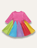 Long Sleeve Rainbow Princess Dress - Mini Taylor