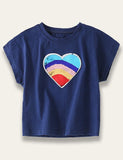 Love-shaped Sequined T-shirt - Mini Taylor