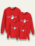 Love You Printed Family Matching Sweatshirt