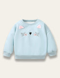 Mouse Embroidered Fleece Sweater