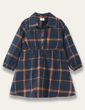 Navy Blue Plaid Family Matching Dress - Mini Taylor