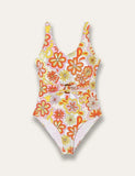 Orange Floral Swimsuit