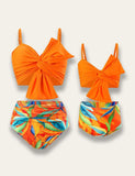 Orange Leaves Family Matching Swim Suit - Mini Taylor