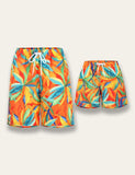 Orange Leaves Family Matching Swim Suit - Mini Taylor