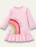 Pink Rainbow Long Sleeve Skirt+Pink Leggings - Mini Taylor