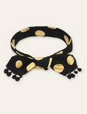 Polka Dot Printed Fur Ball Baby Hair Band - Mini Taylor