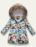 Printed Hooded Cotton Coat - Mini Taylor