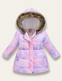 Purple Heart Shape Graffiti Coat - Mini Taylor