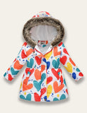 Purple Heart Shape Graffiti Coat - Mini Taylor