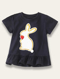 Rabbit Sequin Appliqué T-shirt