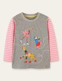 Rainbow Animal Friends Printed Long Sleeve T-shirt