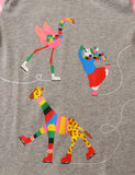 Rainbow Animal Friends Printed Long Sleeve T-shirt - Mini Taylor