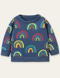 Sweatshirt mit Regenbogen-Kreis-Print