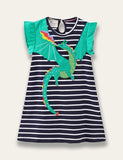 Rainbow Dragon Appliqué Dress - Mini Taylor