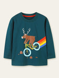 Rainbow Elk Printed Long Sleeve T-shirt - Mini Taylor