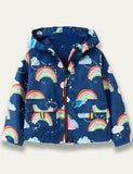 Rainbow Print kapuutsiga jope