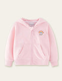 Rainbow Printed Zipper Design Hooded Sweatshirt - Mini Taylor