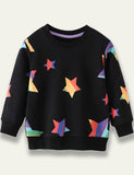 Sudadera de algodón con estrellas arcoíris