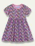 Kleid mit Regenbogen-Erdbeer-Print