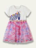 Rainbow Zebra Tulle Dress - Mini Taylor