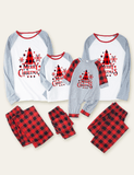 Red Plaid Christmas Tree Printed Family Matching Pajamas