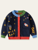 Rocket Planet Embroidery Sweater Cardigan - Mini Taylor