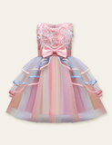 Rose Dream Bow Mesh Party Dress