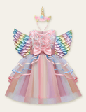 Rose Dream Mesh Party Dress + Unicorn Wings
