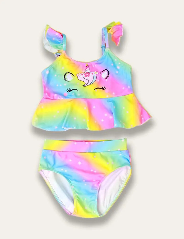 Ruffled Colorful Unicorn Swimsuit - Mini Taylor