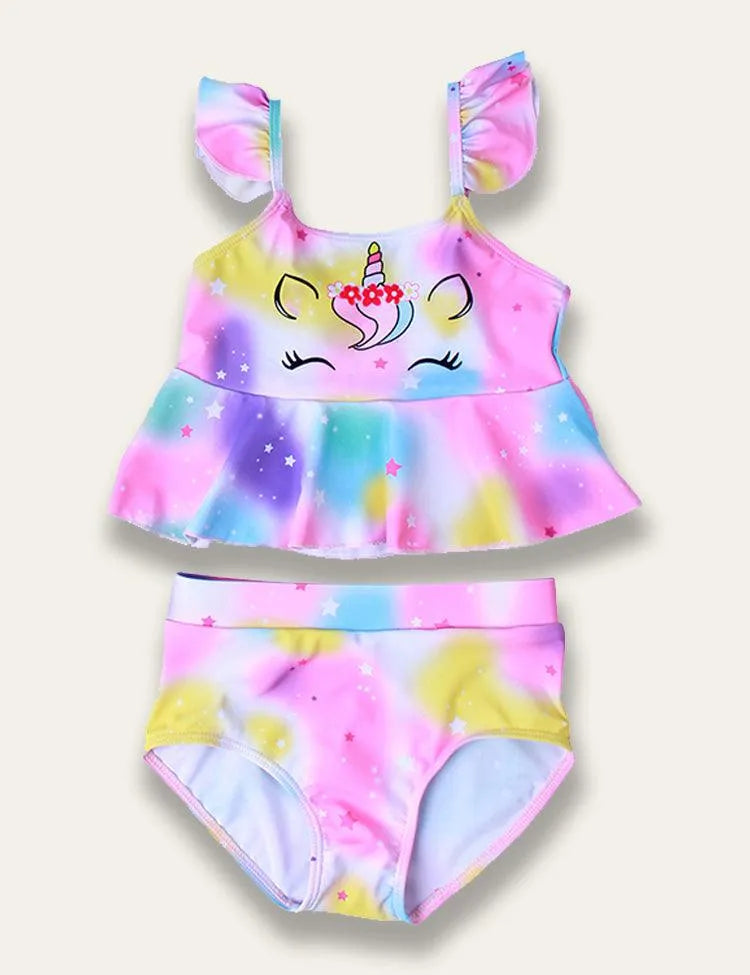 Ruffled Colorful Unicorn Swimsuit - Mini Taylor
