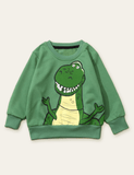 Sudadera con estampado de dinosaurio sonriente