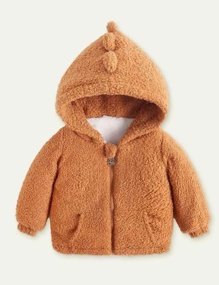 Solid Color Velvet Padded Coated Jacket - Mini Taylor