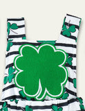 St. Patrick's Day Clover Appliqué Romper Set - Mini Taylor