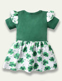 St. Patrick's Day Clover Letter Printed Romper Dress - Mini Taylor