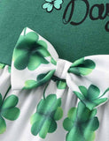 St. Patrick's Day Clover Letter Printed Romper Dress - Mini Taylor