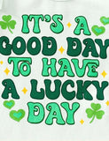 St. Patrick's Day Letter Printed Romper+Lucky Strap Dress - Mini Taylor