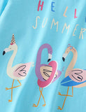 Three Flamingo Printed Long-Sleeved T-shirt - Mini Taylor