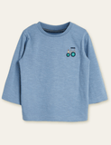 Tractor Embroidered Long Sleeve T-shirt - Mini Taylor