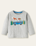 Travel Bus Printed Long-Sleeved T-shirt