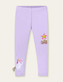 Unicorn Rainbow Appliqué Leggings - Mini Taylor