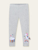 Unicorn Rainbow Appliqué Leggings - Mini Taylor