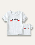 Valentine's Day Heart Letter Printed Family Matching T-Shirt