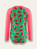 Watermelon Print Long Sleeve Swimsuit - Mini Taylor