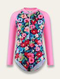 Watermelon Print Long Sleeve Swimsuit - Mini Taylor