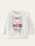 Western Style Cat Printed Sweatshirt