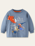 Bedrucktes Sweatshirt mit Hexen- und Gargoyles-Motiv